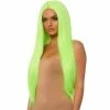 Tomfoolery 33" Long Straight Center Part Wig - Neon Green Wigsc