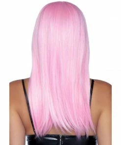 Tomfoolery 24" Long Straight Wig With Fringe - Pink