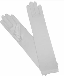 Swedia's Gloves-Long Satin White