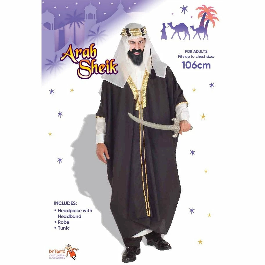 Tomfoolery Arab Sheikh Mens Costume 3 Tomfoolery Arab Sheikh Mens Costume