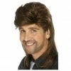 Smiffys Brown Mullet Wig 1980's