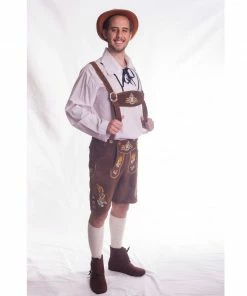 Tiger Leather Mensc Brown Leather Lederhosen - Wolfgang