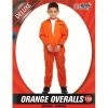 Allen Trading Occupations & Uniforms Orange Overalls Teen Costume