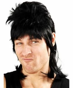 Tomfoolery 1980's Dazza Mullet Black