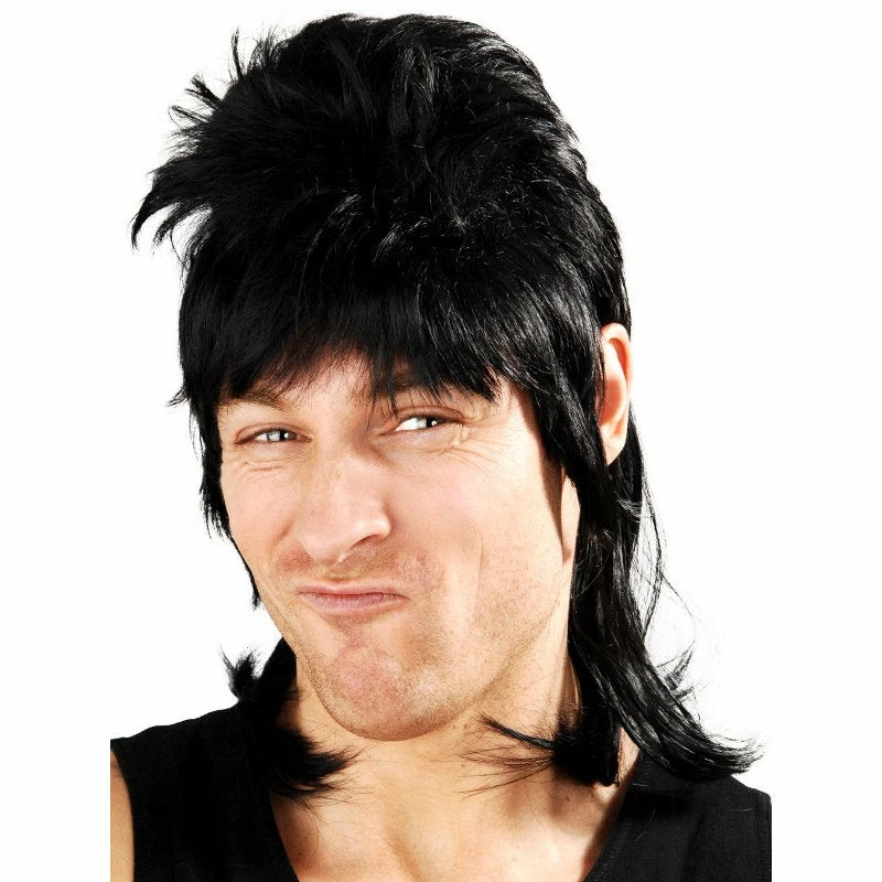 Tomfoolery 1980's Dazza Mullet Black 3 Tomfoolery 1980's Dazza Mullet Black
