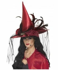 Smiffys Deep Red Witch Hat