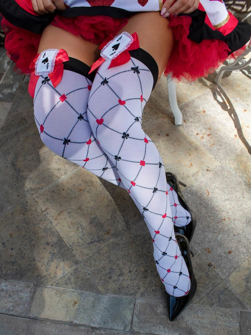 Tomfoolery Diamond Card Suit Thigh Highs Hosiery 4 Tomfoolery Diamond Card Suit Thigh Highs Hosiery