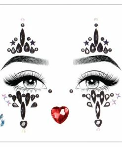 Tomfoolery Festival & Pride Harlequin Clown Adhesive Body Jewels By Leg Avenue