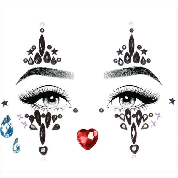 Tomfoolery Festival & Pride Harlequin Clown Adhesive Body Jewels By Leg Avenue 3 Tomfoolery Festival & Pride Harlequin Clown Adhesive Body Jewels By Leg Avenue