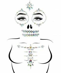 Tomfoolery Skeleton Rhinestone Stick-On Face Jewels Halloweenc