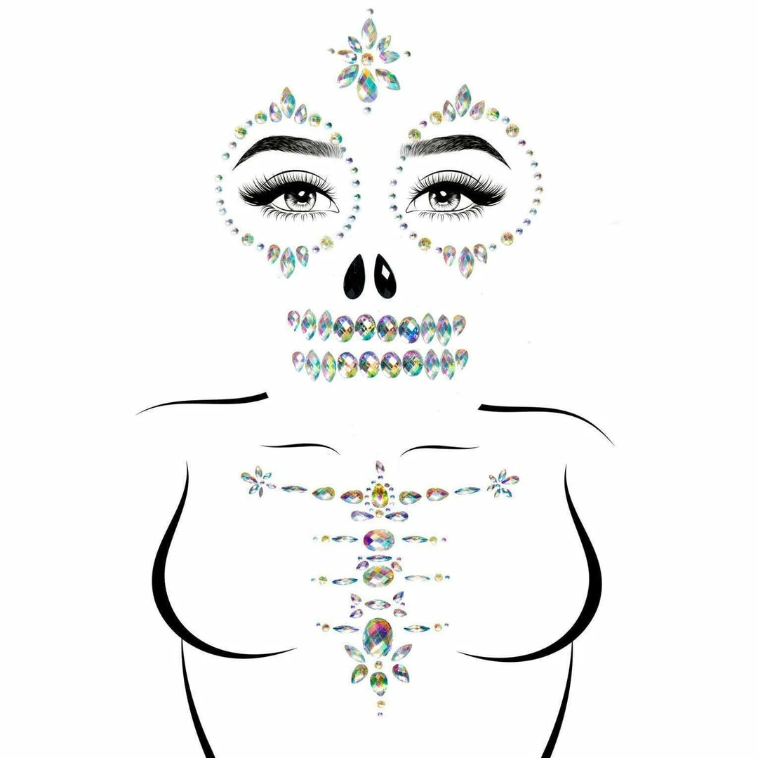 Tomfoolery Skeleton Rhinestone Stick-On Face Jewels Halloweenc 4 Tomfoolery Skeleton Rhinestone Stick-On Face Jewels Halloweenc