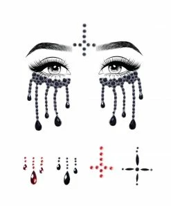 Tomfoolery Accessoriesc Possessed Evil Nun Rhinestone Stick-On Face Jewels