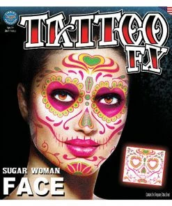 Carnival Products Tinsley FX Full Face Temp Tattoo - Sugar Woman