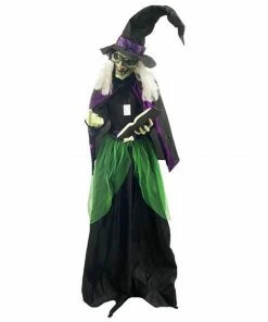 Jack In The Box Animated Witch With Book 183cm Halloween Prop Props