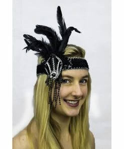 Interalia Group Flapper Headband Black & Silver Decades