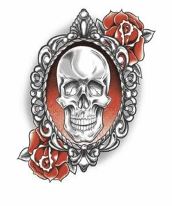 Carnival Products Tinsley FX Temp Tattoo - Gothic Skull And Roses Tattoos