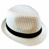 Swedia's Gangster Hat Pinstripe White Hats & Headwear