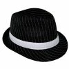 Swedia's Pinstripe Black And White Gangster Hat Accessoriesc