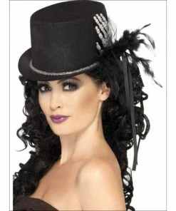 Smiffys Hats & Headwear Halloween Top Hat With Skeleton Hand - Ladies
