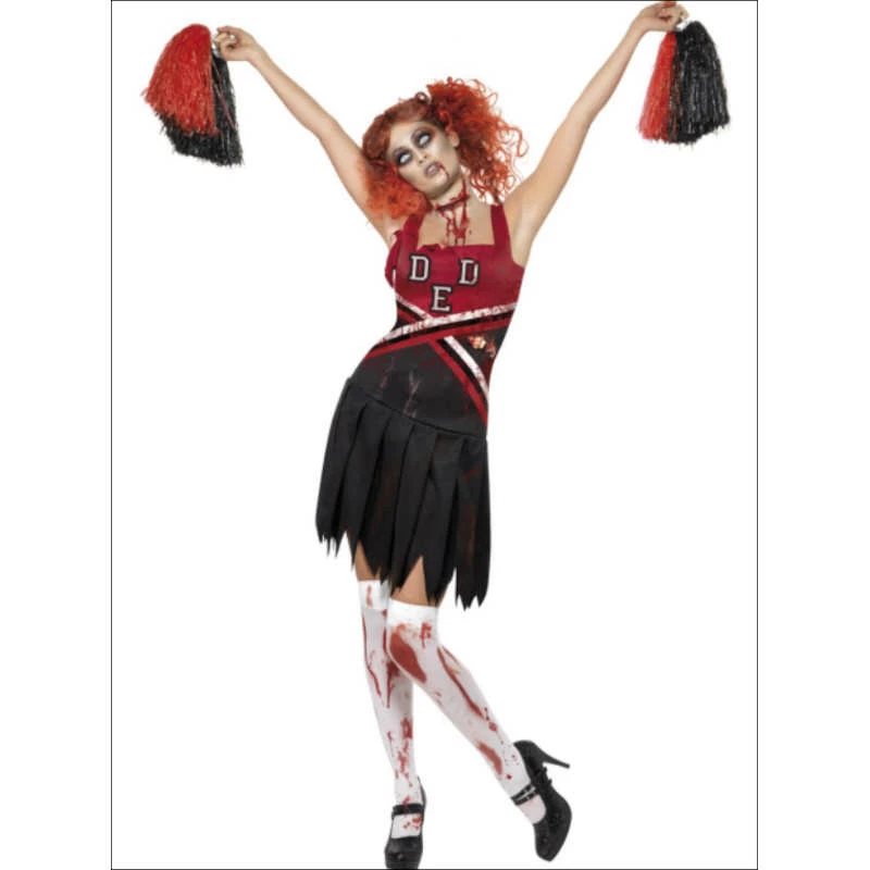 Smiffys High School Horror Zombie Cheerleader Costume Ladiesc 3 Smiffys High School Horror Zombie Cheerleader Costume Ladiesc
