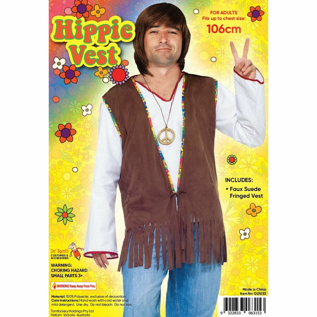 Tomfoolery Hippie Fringed Vest - Adults - Dr Toms 3 Tomfoolery Hippie Fringed Vest - Adults - Dr Toms