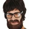 Tomfoolery Facial Hair Hipster Beard And Mo - Brown