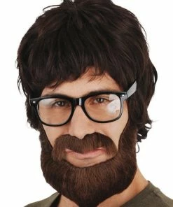 Tomfoolery Facial Hair Hipster Beard And Mo - Brown