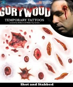 Carnival Products Accessoriesc Tinsley FX Temp Tattoo - Shot And Stabbed