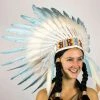 Interalia Group Light Blue And White Feather Headdress Festival & Pride