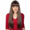 Tomfoolery Jessica Long Straight Wig With Fringe - Brown Wigsc