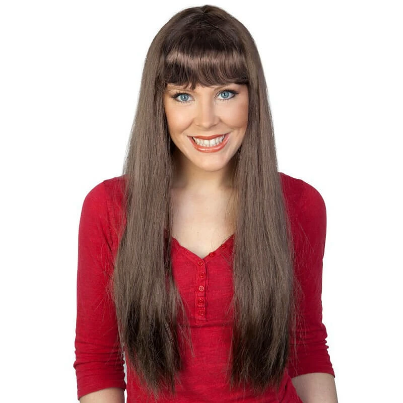 Tomfoolery Jessica Long Straight Wig With Fringe - Brown Wigsc 3 Tomfoolery Jessica Long Straight Wig With Fringe - Brown Wigsc