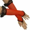 Tomfoolery Ladies Fingerless Red Fishnet Gloves 1980's