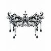 Tomfoolery Masquerade Adhesive Face Jewels In Black - Leg Avenue