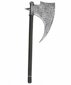 Tomfoolery Accessoriesc Axe Medieval Stone/Wood Look - Black And Silver