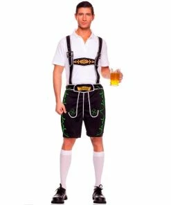 Brave N Krazy Mensc Mens Lederhosen - Black