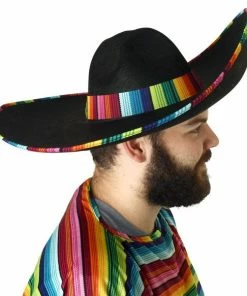 Tomfoolery Accessoriesc Mexican Hat Black With Striped Band