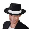 Tomfoolery Hats & Headwear Black Gangster Hat With White Band