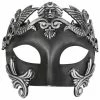 Tomfoolery Masks NICHOLAS Roman Black & Silver Eye Mask 2 Tomfoolery Masks NICHOLAS Roman Black & Silver Eye Mask