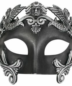 Tomfoolery Masks NICHOLAS Roman Black & Silver Eye Mask