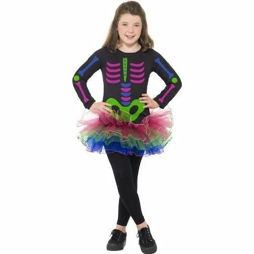 Rubie's Deerfield Girls Costumes Neon Skeleton Long Sleeve Tutu Halloween Childs Dress 3 Rubie's Deerfield Girls Costumes Neon Skeleton Long Sleeve Tutu Halloween Childs Dress