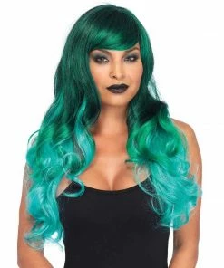 Tomfoolery Ombre Jewel Green Long Wavy Wig