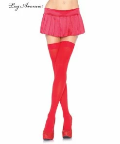 Tomfoolery Oktoberfest Red Opaque Nylon Thigh Highs