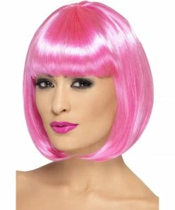 Smiffys 1980's Pink Short Bob Partyrama Wig