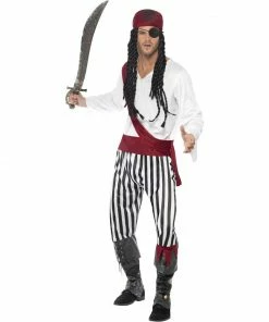 Smiffys Pirate Man Costume - Stripe