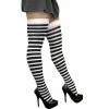 Swedia's Stripe Thigh High Stockings By Rebel Legs - Black & White, Red & White