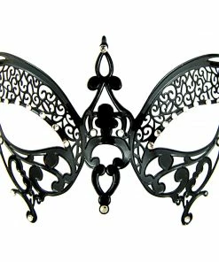 Swedia's Accessoriesc Metal Masquerade Mask - Black Butterfly