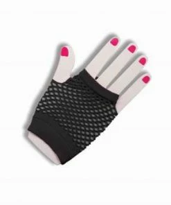 Forum Novelties 1980's Fingerless Fishnet Short Gloves - Green, Orange, Pink & Black 9 Forum Novelties 1980's Fingerless Fishnet Short Gloves - Green, Orange, Pink & Black