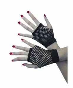 Carnival Products Gloves Fishnet Black 1980's