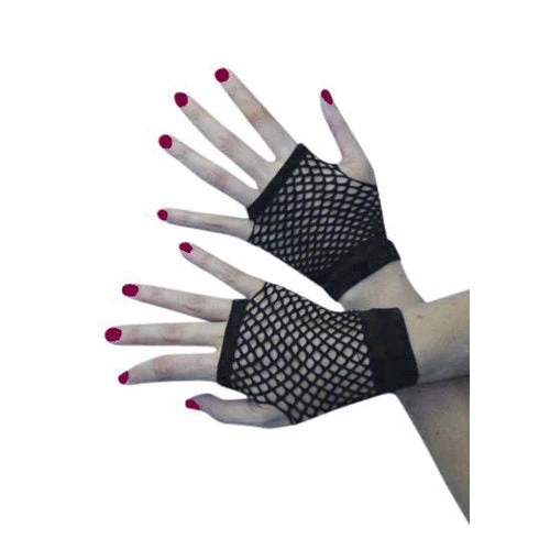 Carnival Products Gloves Fishnet Black 1980's 3 Carnival Products Gloves Fishnet Black 1980's