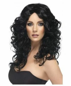 Smiffys Glamour Wig - Black Wigsc